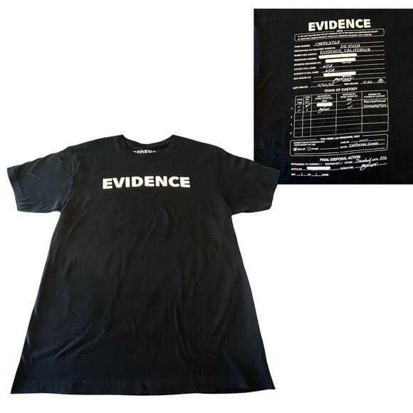 NEW EVIDENCE LOGO Graphic T SHIRT MED TEE Men's Women's 100% Cotton Black White - Picture 8 of 8